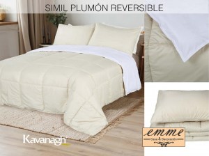 plumon blanco beige con emme